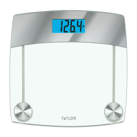 Taylor Precision Products Digital Glass Bathroom Scale with Stainless Steel Accents, 440-Lb. Capacity