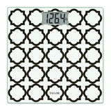 Taylor Precision Products Digital Glass Bathroom Scale with Black/White Lattice, 400-Lb. Capacity