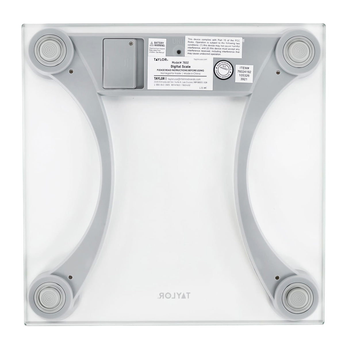 Taylor Precision Products Instant Read 400-lb Capacity Glass and Metallic Bathroom Scale