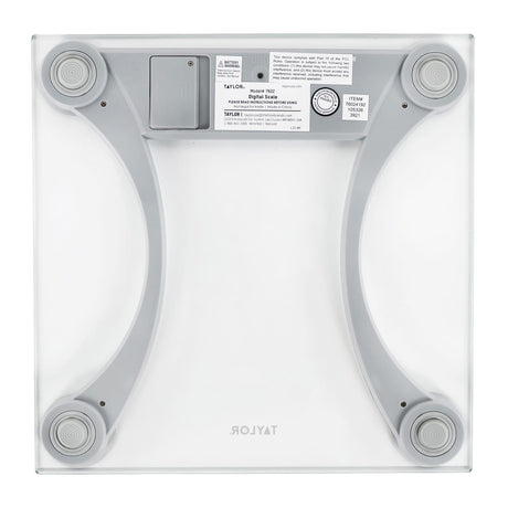 Taylor Precision Products Instant Read 400-lb Capacity Glass and Metallic Bathroom Scale