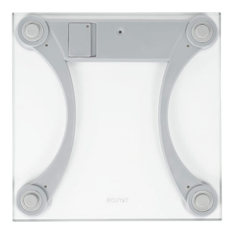Taylor Precision Products Instant Read 400-lb Capacity Glass and Metallic Bathroom Scale