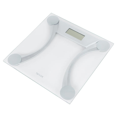 Taylor Precision Products Instant Read 400-lb Capacity Glass and Metallic Bathroom Scale