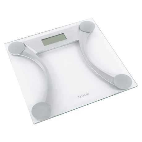 Taylor Precision Products Instant Read 400-lb Capacity Glass and Metallic Bathroom Scale