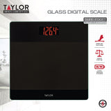 Taylor Precision Products Digital Glass Nonslip-Platform Bathroom Scale, 400-Lb. Capacity