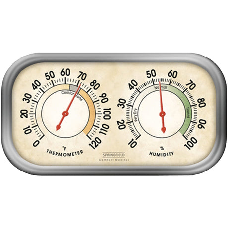 Springfield Precision Humidity Meter & Thermometer Combo