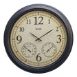 Taylor Precision Products 18.5-In. Bronze Analog Quartz Time/Temp/Hygrometer Outdoor Round Clock, Battery Operated, UV/Fade-Resistant, Metal