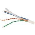 Vericom CAT-6 U/UTP Solid Riser CMR Cable, 1000 Ft., White
