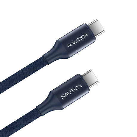 Nautica USB-C to USB-C Charge and Sync Turan 60-Watt Fast Charge Cable, 4 Ft, 3 Pack, CB530, Navy