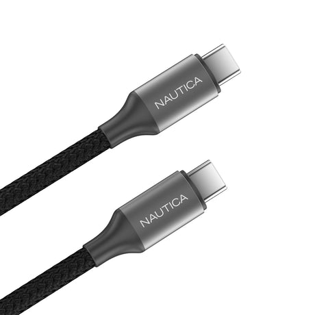 Nautica USB-C to USB-C Charge and Sync Turan 60-Watt Fast Charge Cable, 4 Ft, 3 Pack, CB530, Black
