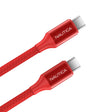 Nautica USB-C to USB-C Charge and Sync Turan 60-Watt Fast Charge Cable, 4 Ft, 3 Pack, CB530, Red
