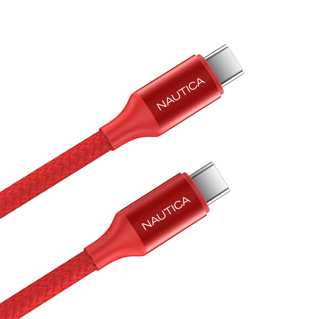 Nautica USB-C to USB-C Charge and Sync Turan 60-Watt Fast Charge Cable, 4 Ft, 3 Pack, CB530, Red