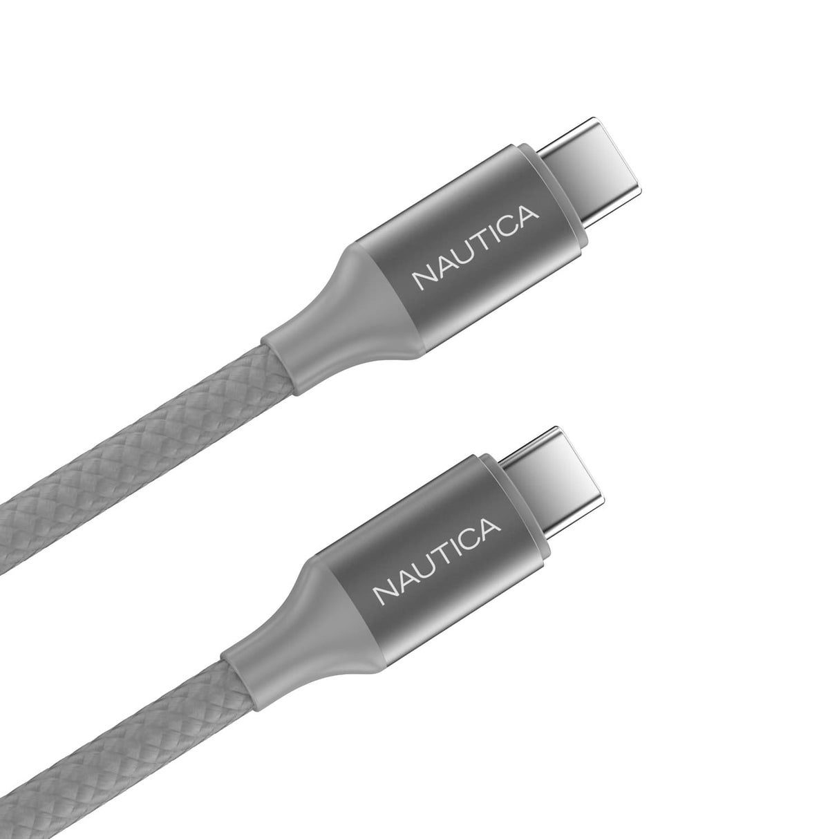 Nautica USB-C to USB-C Charge and Sync Turan 60-Watt Fast Charge Cable, 4 Ft, 3 Pack, CB530, Gray