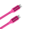 Nautica USB-C to USB-C Charge and Sync Turan 60-Watt Fast Charge Cable, 4 Ft, 3 Pack, CB530, Pink