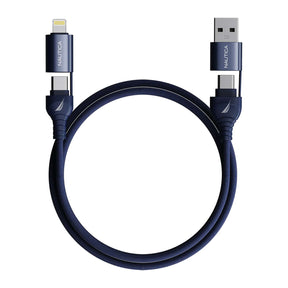Nautica 4-Ft. 100-Watt 4-in-1 Multi-Port Cable, Urban CB400, Navy