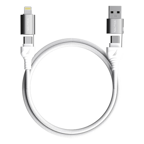 Nautica 4-Ft. 100-Watt 4-in-1 Multi-Port Cable, Urban CB400, White