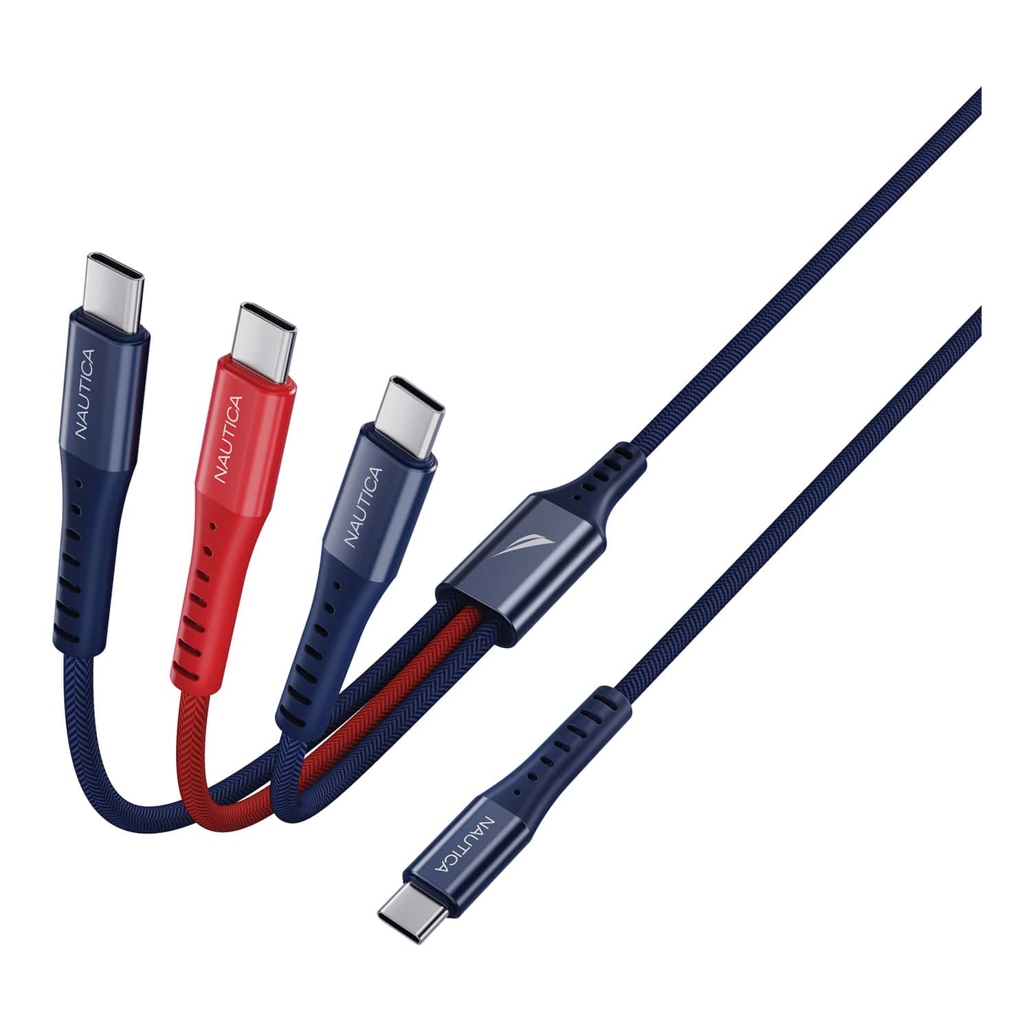 Nautica 4-Ft. 60-Watt 3-in-1 Multi-Port Cable, Urban CB600, Navy