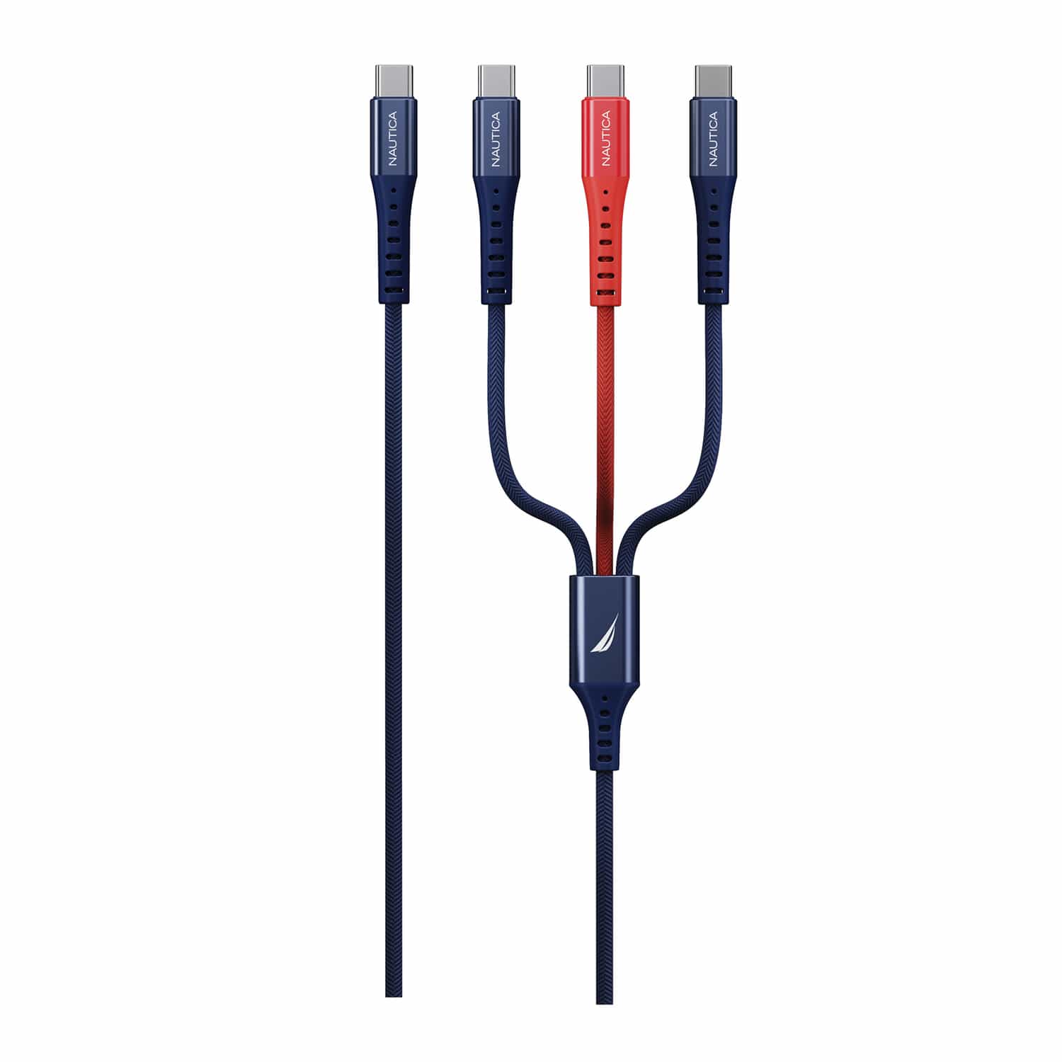 Nautica 4-Ft. 60-Watt 3-in-1 Multi-Port Cable, Urban CB600, Navy