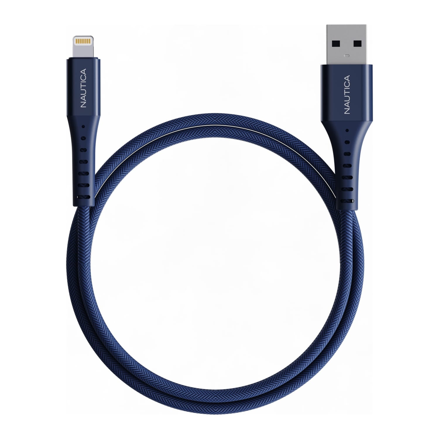 Nautica 4-Ft. 12-Watt USB-A to Lightning Cable, MFi Certified, Urban CB105, Navy