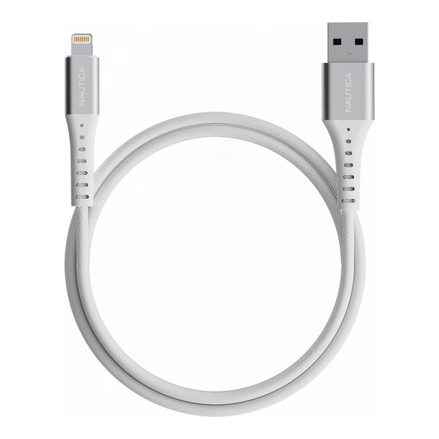Nautica 4-Ft. 12-Watt USB-A to Lightning Cable, MFi Certified, Urban CB105, White