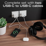 Nautica Two 20-Watt Dual-Port Turan Core 20 Charging Bundle, with 2 USB-C to USB-C Cables