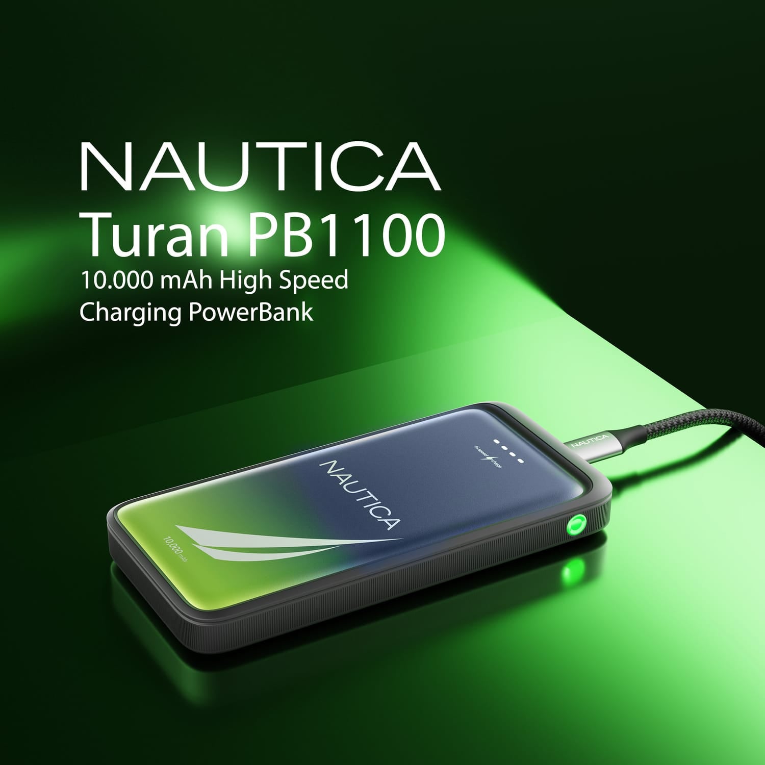 Nautica TURAN PB Dual-USB Hi-Speed Portable Power Bank, UCCPB0703, 10kmAh