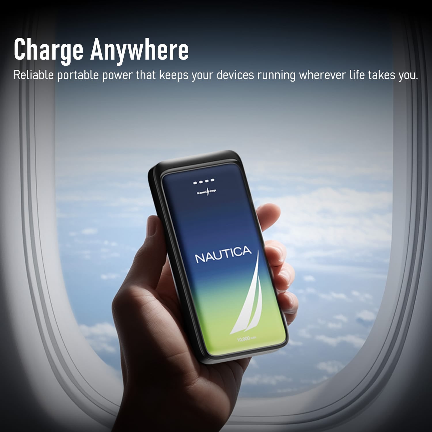 Nautica TURAN PB Dual-USB Hi-Speed Portable Power Bank, UCCPB0703, 10kmAh
