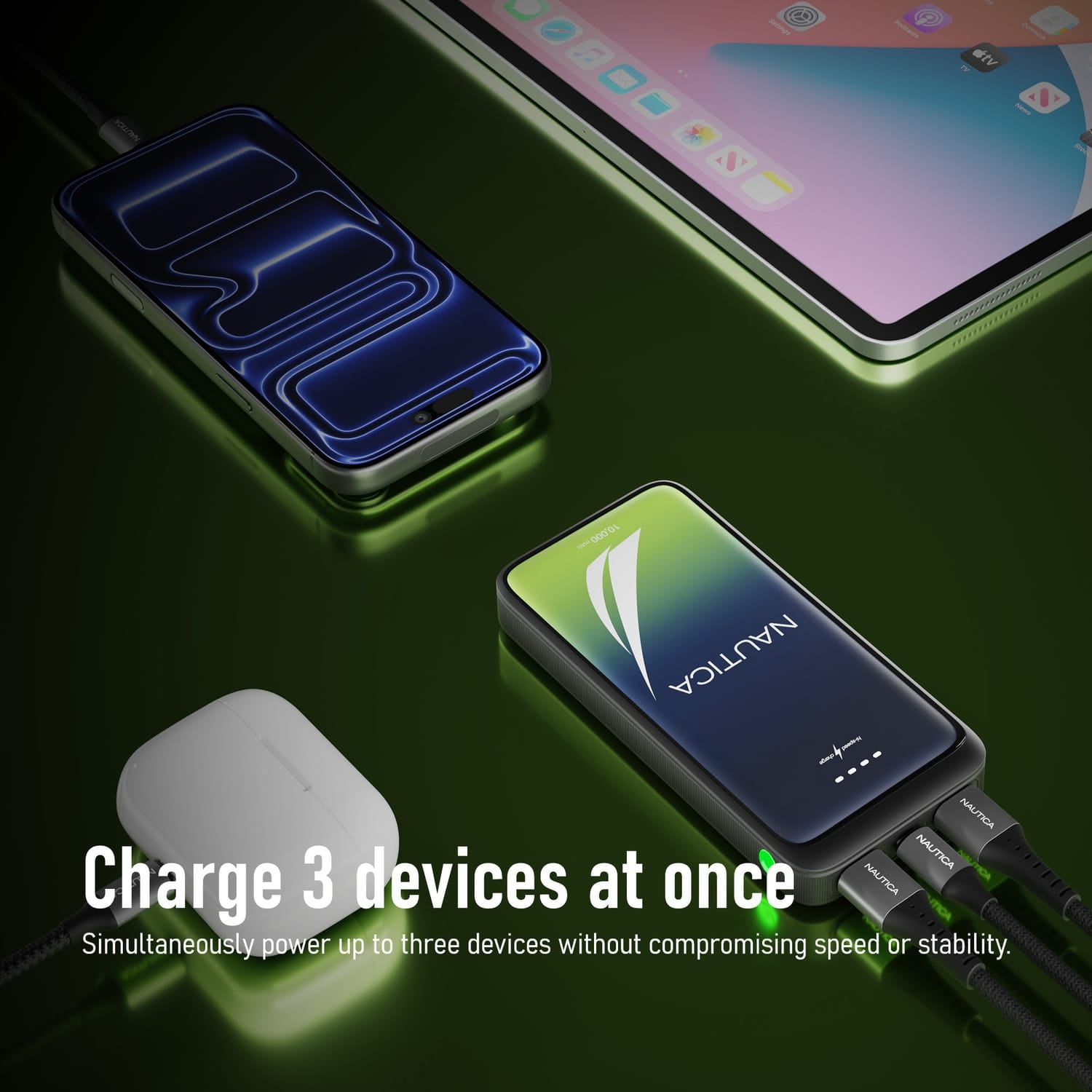 Nautica TURAN PB Dual-USB Hi-Speed Portable Power Bank, UCCPB0703, 10kmAh