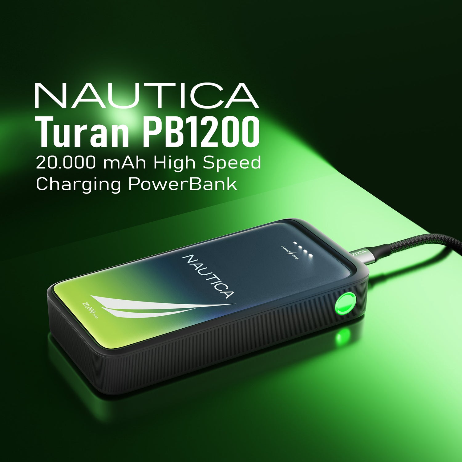 Nautica TURAN PB Dual-USB Hi-Speed Portable Power Bank, UCCPB0803, 20kmAh