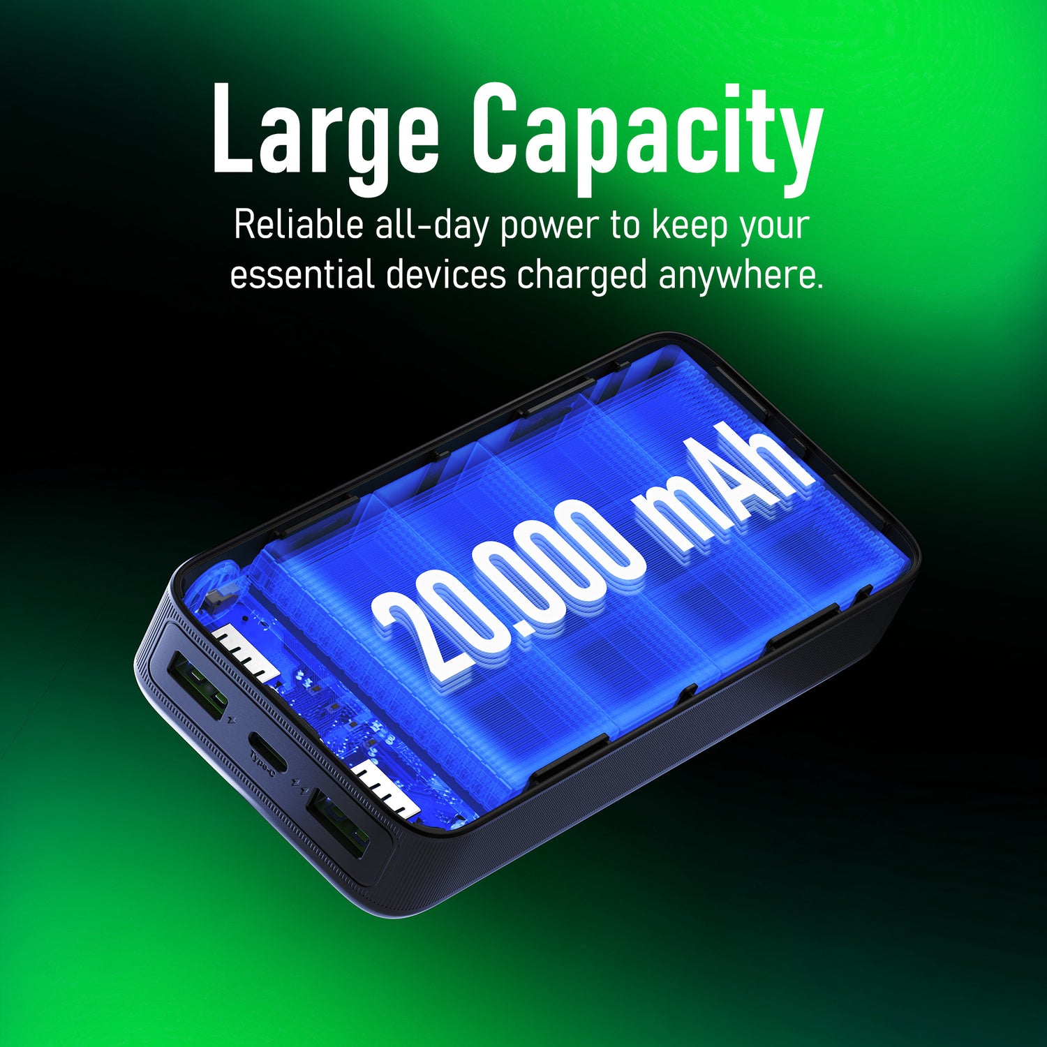 Nautica TURAN PB Dual-USB Hi-Speed Portable Power Bank, UCCPB0803, 20kmAh
