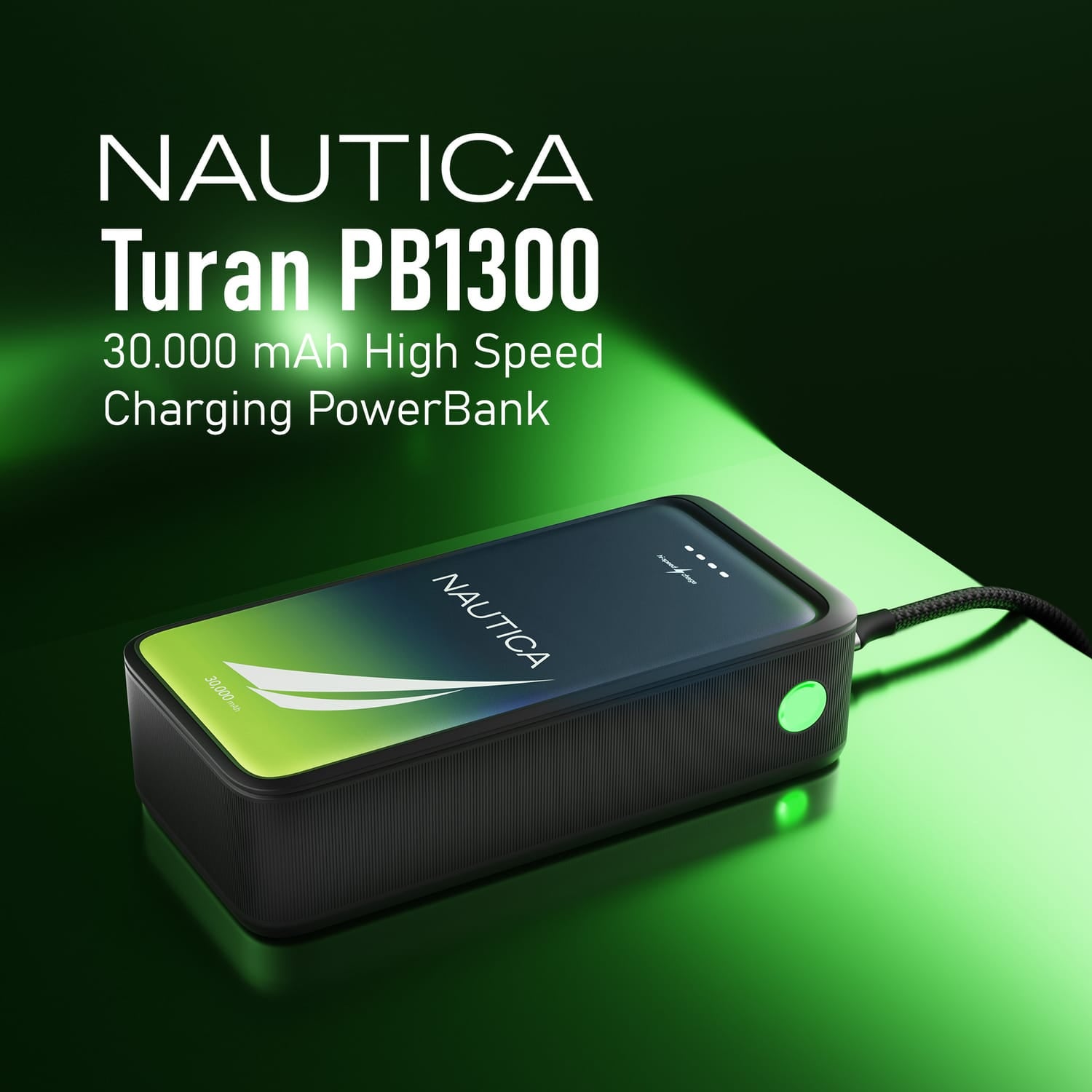 Nautica TURAN PB Dual-USB Hi-Speed Portable Power Bank, UCCPB0903, 30kmAh