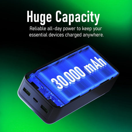 Nautica TURAN PB Dual-USB Hi-Speed Portable Power Bank, UCCPB0903, 30kmAh