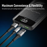 Nautica TURAN PB Dual-USB Hi-Speed Portable Power Pack with Digital Power Display, UCCPB1003, 10kmAh