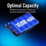 Nautica TURAN PB Dual-USB Hi-Speed Portable Power Pack with Digital Power Display, UCCPB1003, 10kmAh