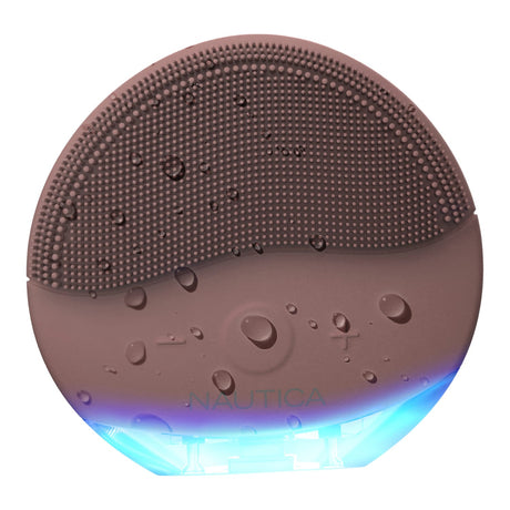 Nautica Compact Waterproof Sonic Dual-Sided Silicone Facial Cleansing Pad, w/ 12 Vibration Modes and LED Indicator, Rechargeable, Deep Cleanse, Powder