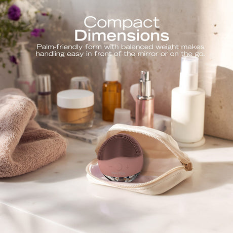 Nautica Compact Waterproof Sonic Dual-Sided Silicone Facial Cleansing Pad, w/ 12 Vibration Modes and LED Indicator, Rechargeable, Deep Cleanse, Powder