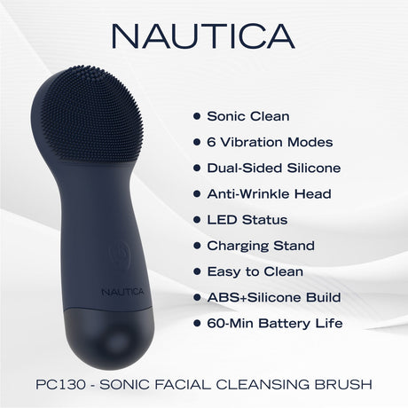 Nautica Sonic Facial Cleansing Brush, PC130, Navy