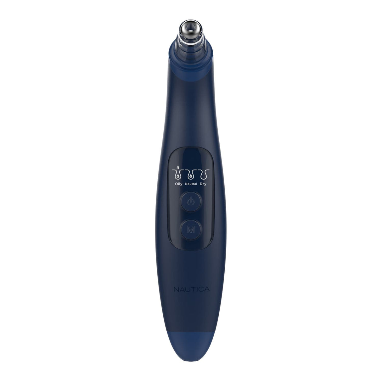 Nautica Compact Blackhead-Remover Vacuum with 6 Adjustable Heads and LED Display, 3 Suction Levels, Rechargable, up to 1-Hour Battery Life, Navy