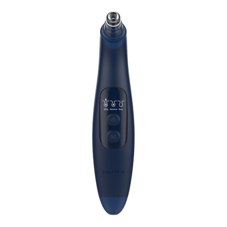 Nautica Compact Blackhead-Remover Vacuum with 6 Adjustable Heads and LED Display, 3 Suction Levels, Rechargable, up to 1-Hour Battery Life, Navy