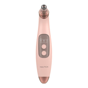Nautica Compact Blackhead-Remover Vacuum with 6 Adjustable Heads and LED Display, 3 Suction Levels, Rechargable, up to 1-Hour Battery Life, Nude