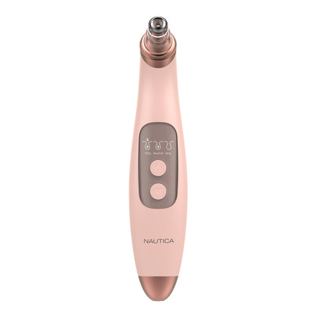 Nautica Compact Blackhead-Remover Vacuum with 6 Adjustable Heads and LED Display, 3 Suction Levels, Rechargable, up to 1-Hour Battery Life, Nude
