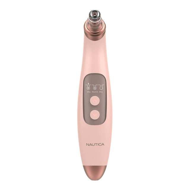 Nautica Compact Blackhead-Remover Vacuum with 6 Adjustable Heads and LED Display, 3 Suction Levels, Rechargable, up to 1-Hour Battery Life, Nude