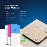 Nautica 396-Lb. Capacity Smart Digital Bathroom Scale with Bluetooth, LED Display, Body Tracker App, Body Composition, BMI, Muscle Mass, Quartz Stone