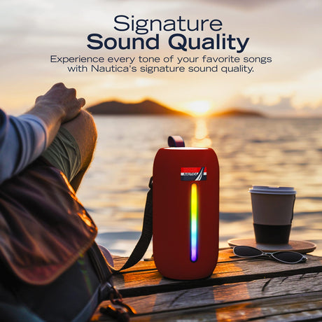 Nautica Urban SP610 Portable Bluetooth Speaker, Navy/Red