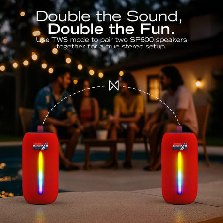 Nautica Urban SP610 Portable Bluetooth Speaker, Navy/Red