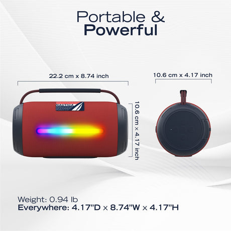 Nautica Urban SP600 Portable Bluetooth Speaker, Navy Red