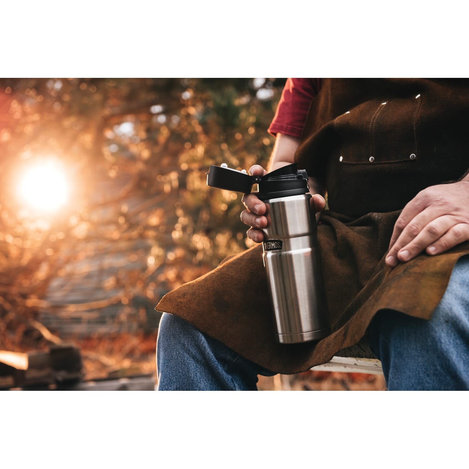 Thermos 24-Ounce Stainless King Vacuum-Insulated Stainless Steel Drink Bottle, Matte Steel