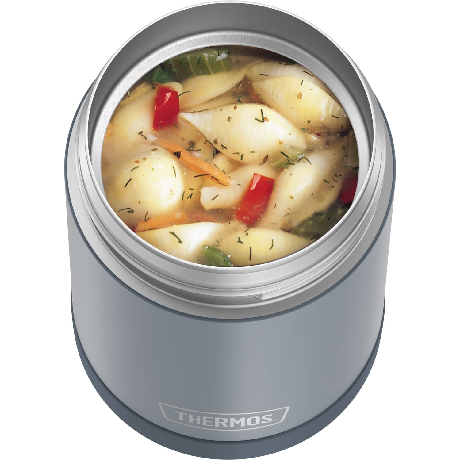 Thermos 16-Ounce FUNtainer Vacuum-Insulated Stainless Steel Food Jar with Folding Spoon, Stone Slate