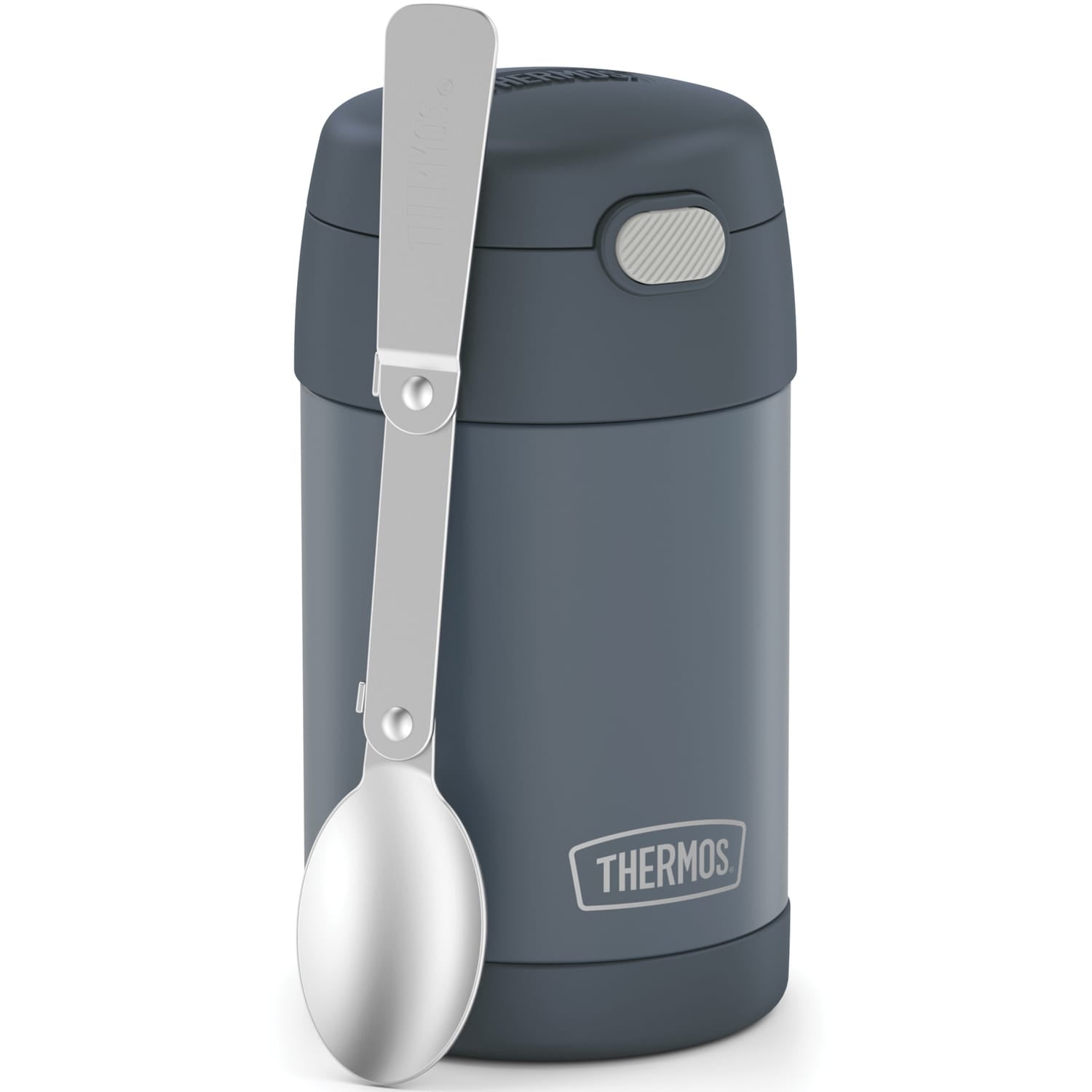Thermos 16-Ounce FUNtainer Vacuum-Insulated Stainless Steel Food Jar with Folding Spoon, Stone Slate