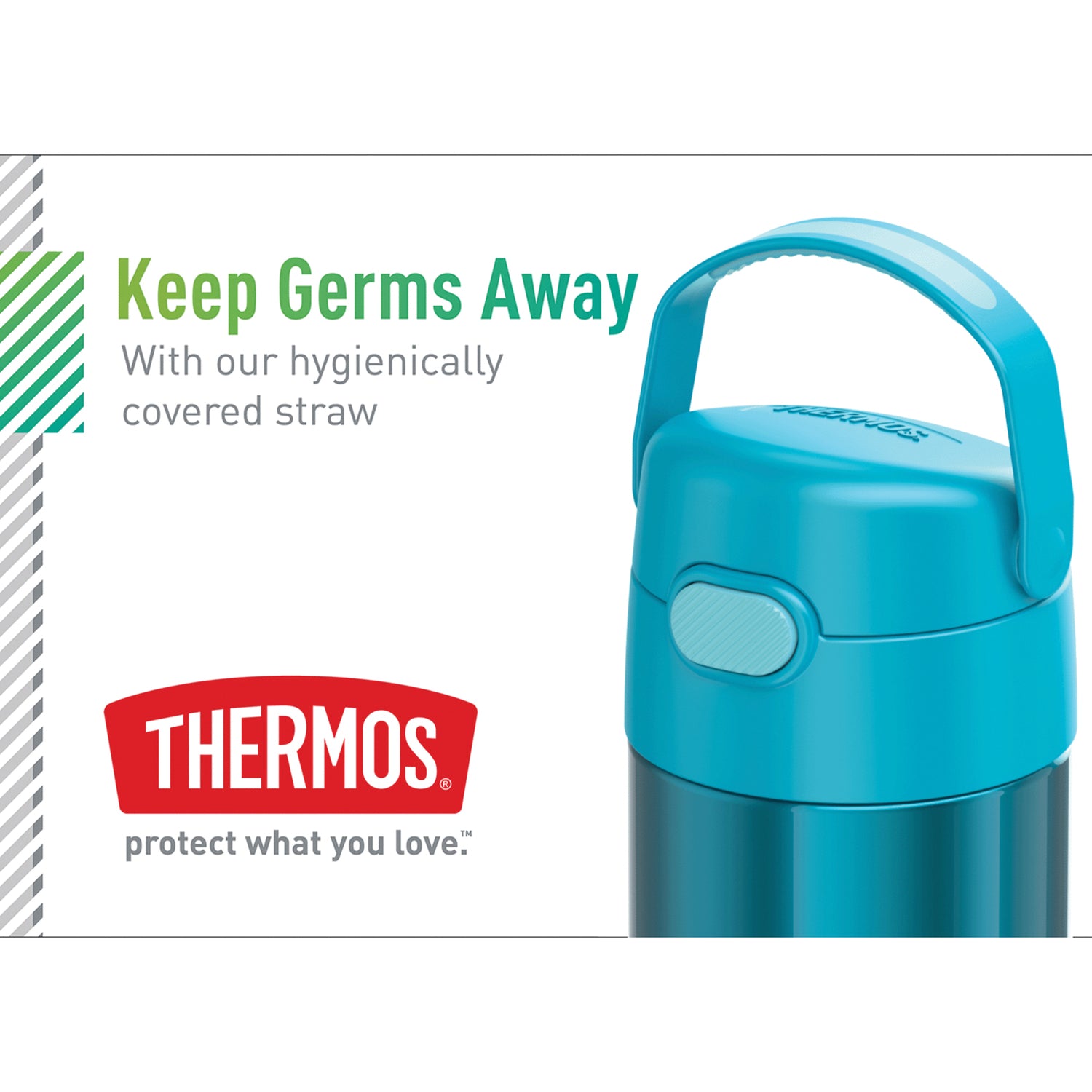 Thermos 12-Ounce FUNtainer Vacuum-Insulated Stainless Steel Bottle, Teal