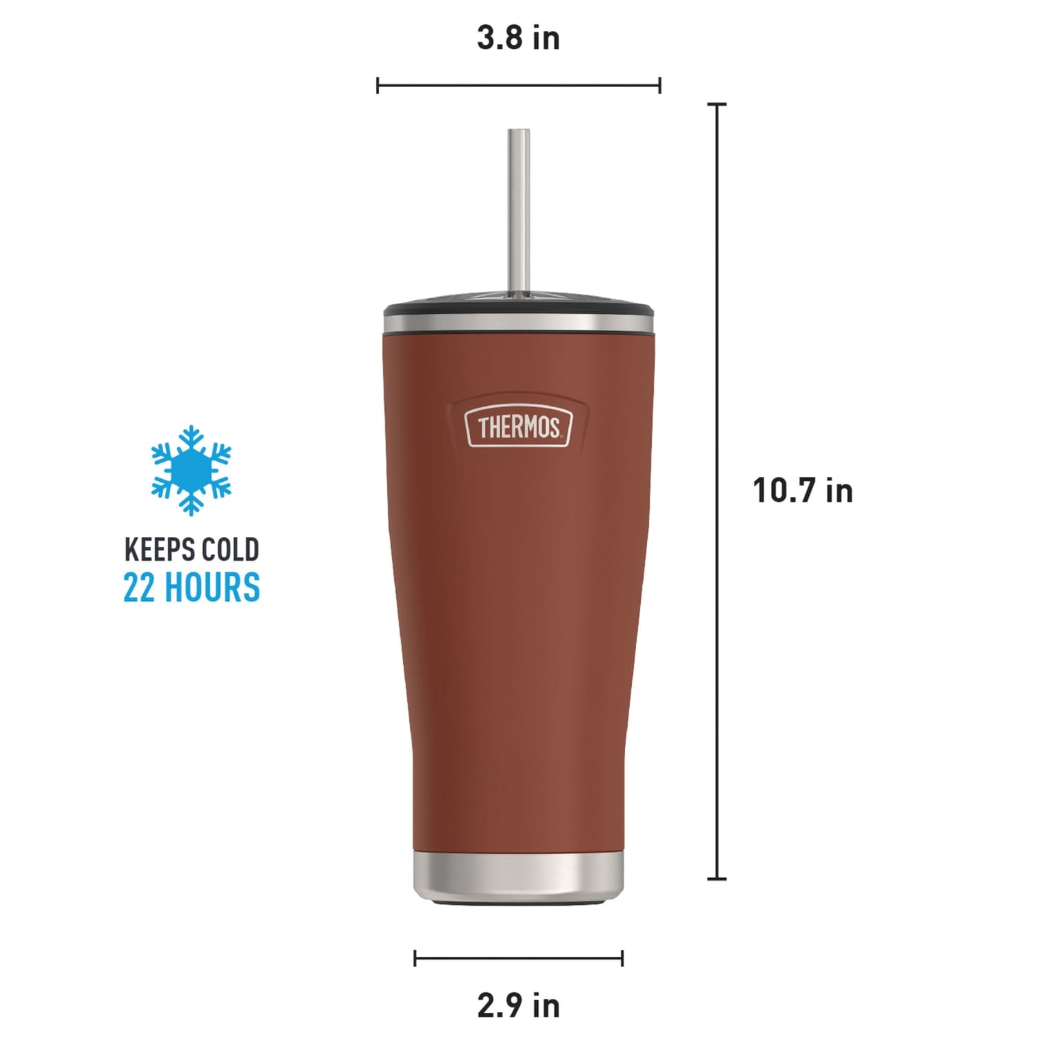 Thermos Icon 24-Oz. Cold Stainless Steel Tumbler with Straw, Saddle